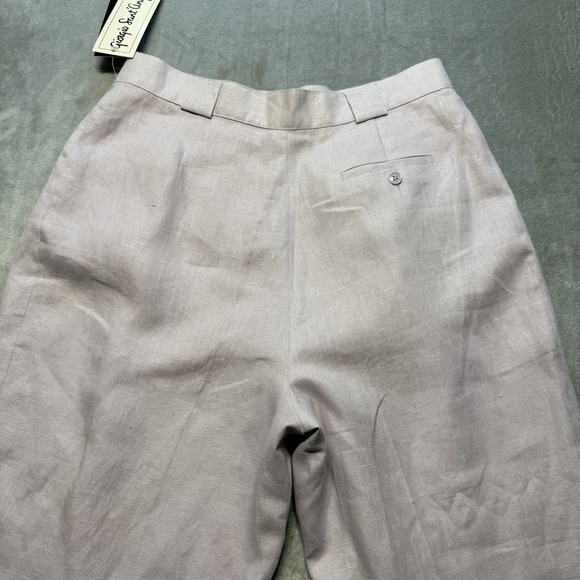 Giorgio Sant' Angelo Linen Blend Tan Wide Leg High-Waisted Dress Pants Size 16 - Picture 14 of 15